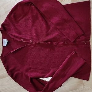 LOFT Women's Rich Red Cardigan And Tank 2pc Set Sz M